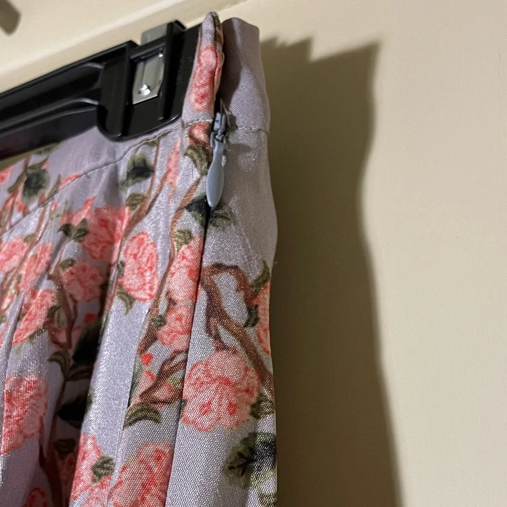 Indya Floral Grey Flared Maxi silk Skirt (Lehenga) & Top - Worn once. - Picture 12 of 16